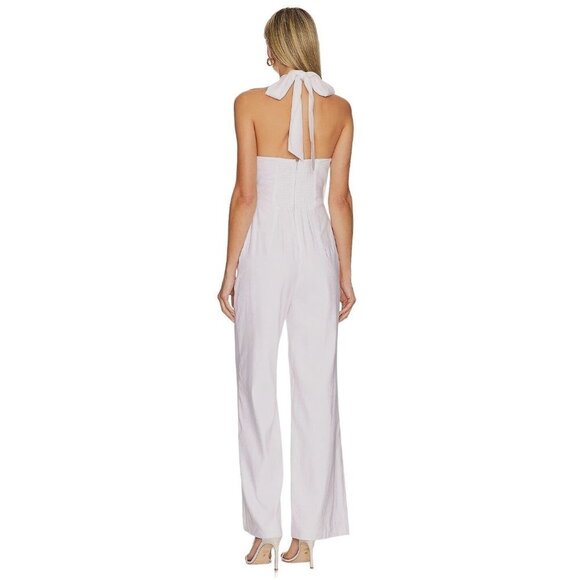 Milly Eda Linen Jumpsuit in White 2 New Womens Dressy Outfit - Picture 2 of 12